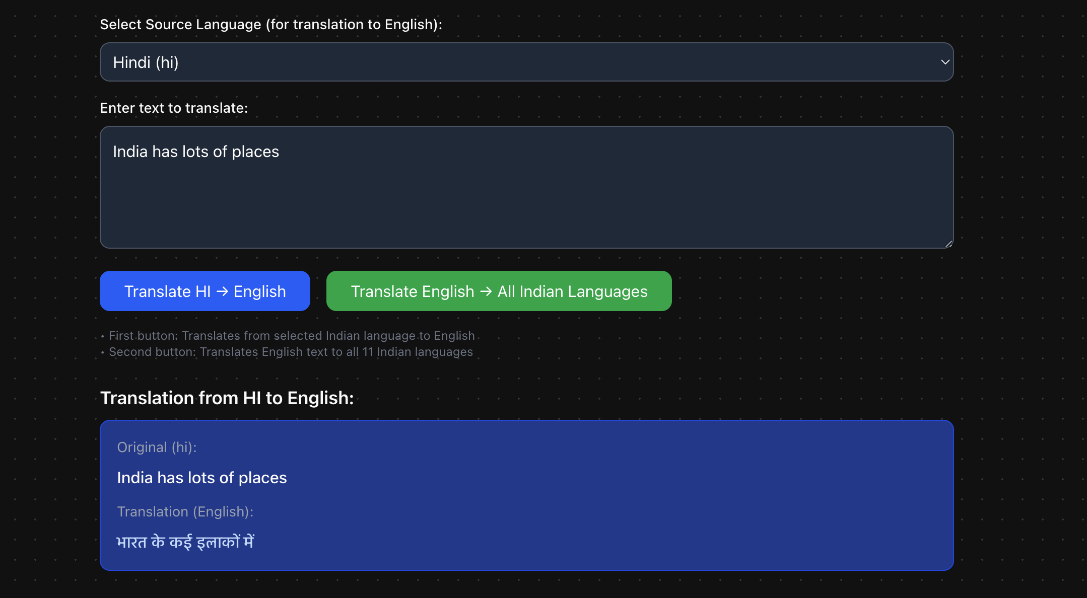 Multi Language Translation